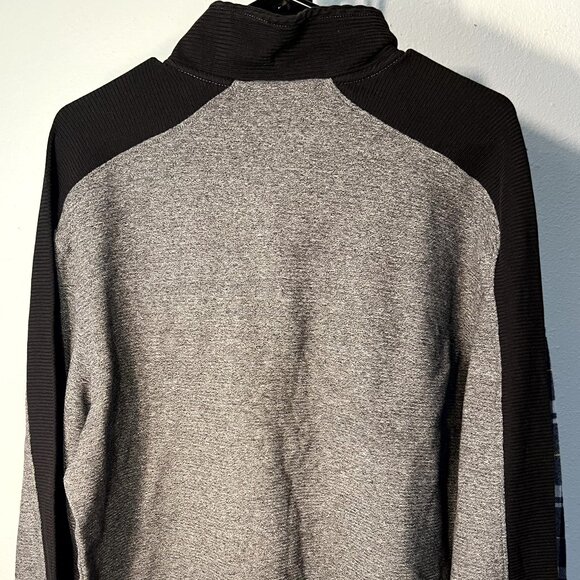 Calvin Klein Grey & Black 100% Cotton Quarter-Zip Pullover Sweater SZ Lrg - Picture 6 of 6
